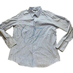 Sean John Shirt Adult 3XL XXXL Blue White Striped Button Up Casual Dress Mens